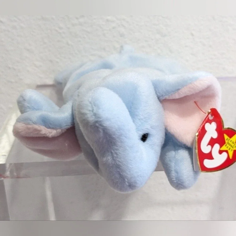 Ty Beanie Baby Peanut The Elephant Light Blue PVC Pellets 1995 - Picture 12 of 12